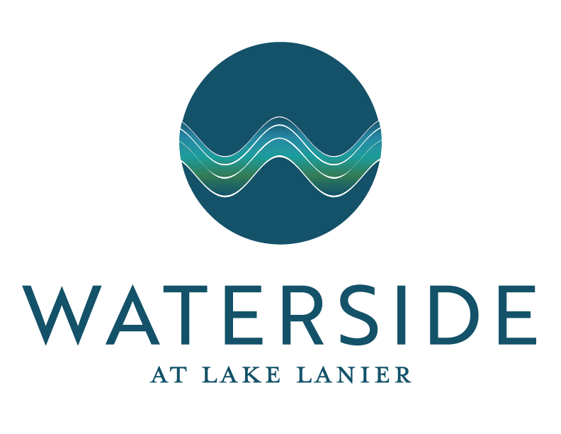 A logo with the text "Waterside at Lake Lanier" is displayed.